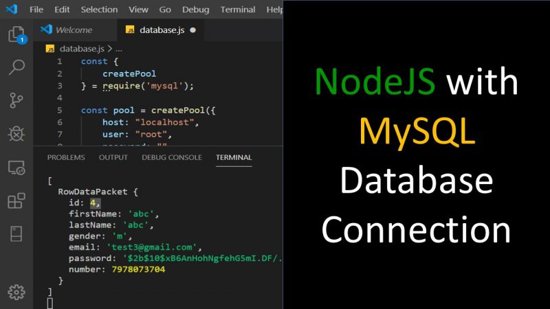 MySQL Database connection from node js application from Techmirrors.org