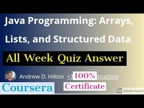 Java Programming Arrays, Lists, and Structured Data all week quiz answer || Java Programming answer from Techmirrors