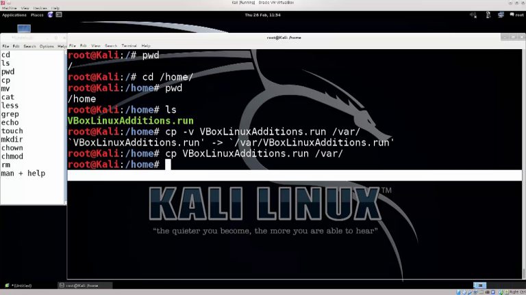 kali linux commands for android