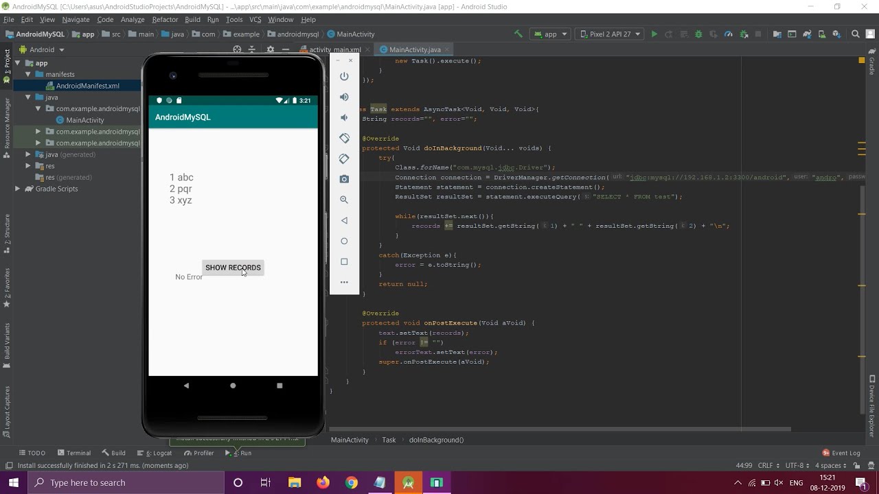 MySQL & Android Studio JDBC Connection 2020 from Techmirrors.org - Tech ...