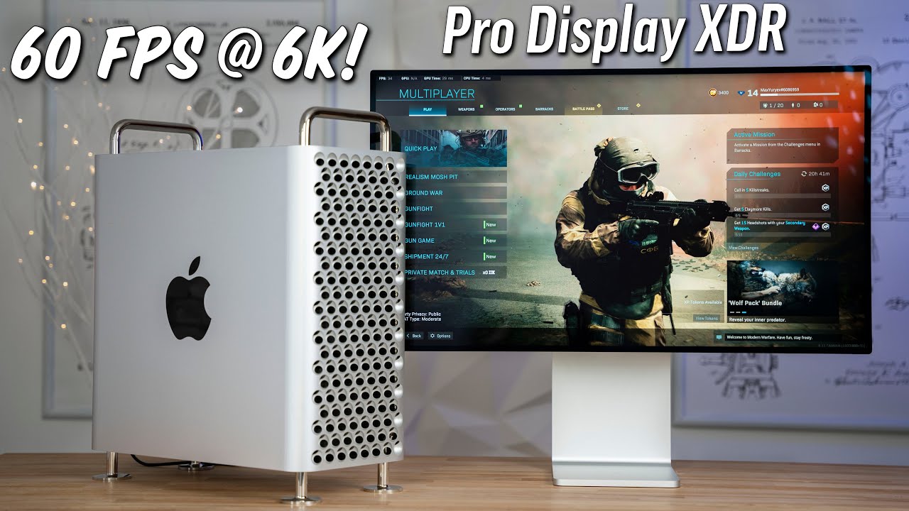 6K Gaming on a 21,000 Mac Pro Display XDR setup! from