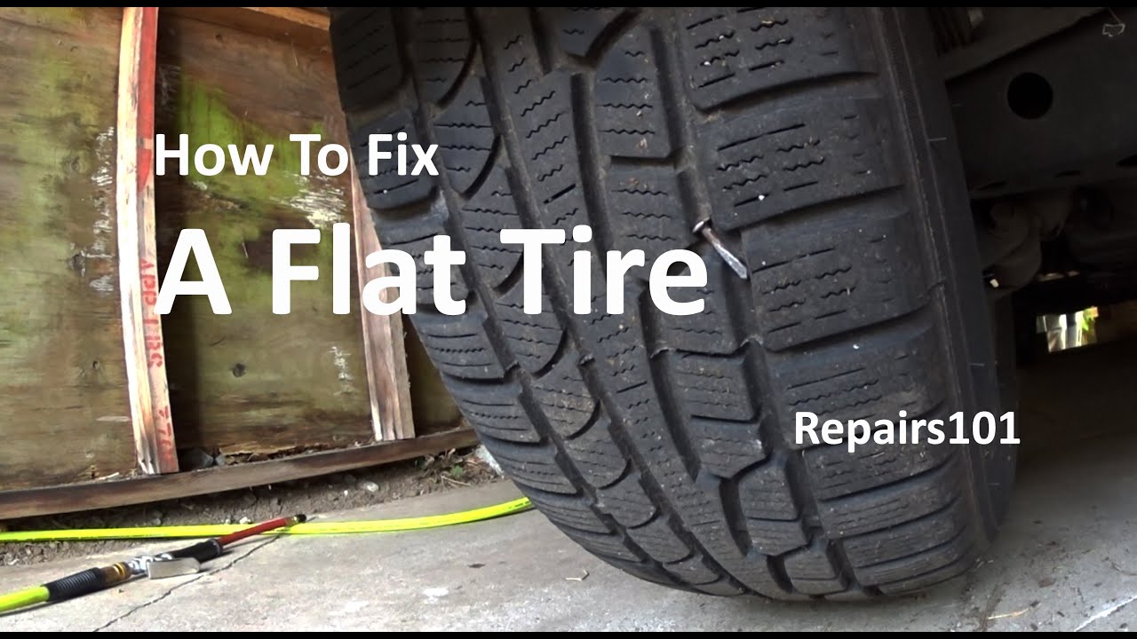 fixing a flat tire puncture near sidewall