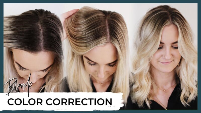 Blonde Hair Color Correction Before and After 😱 How to fix highlighted hair including root shadow  tips of the day #howtofix #technology #today #viral #fix #technique