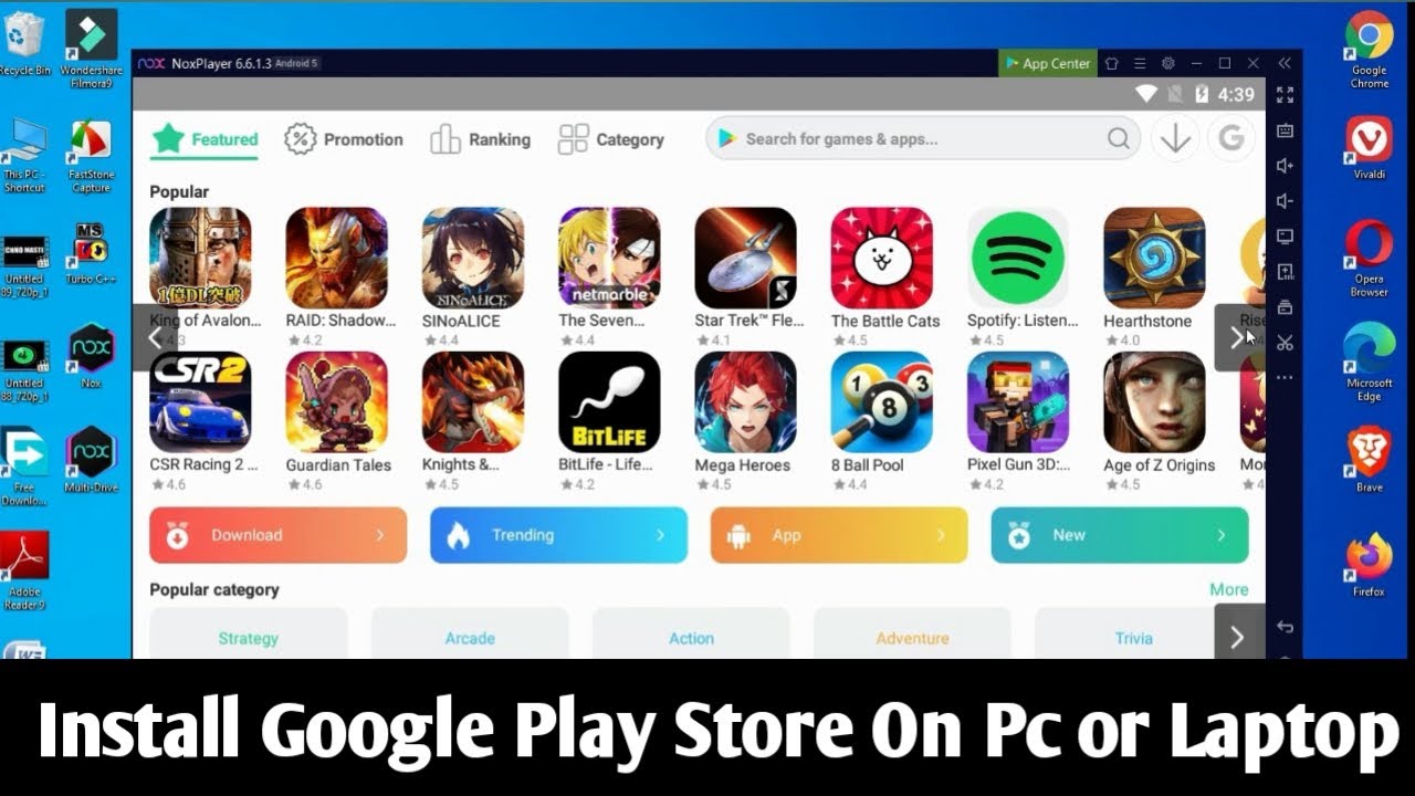 play store install in laptop