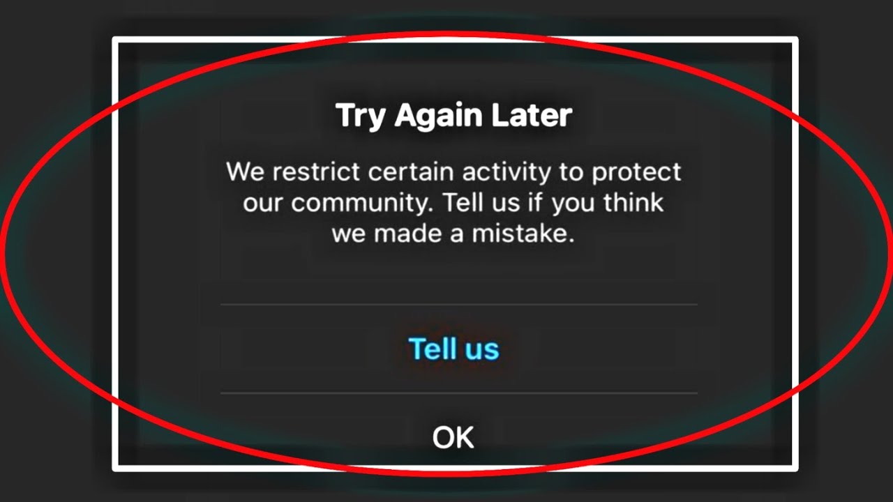 we restrict certain activity instagram 2020