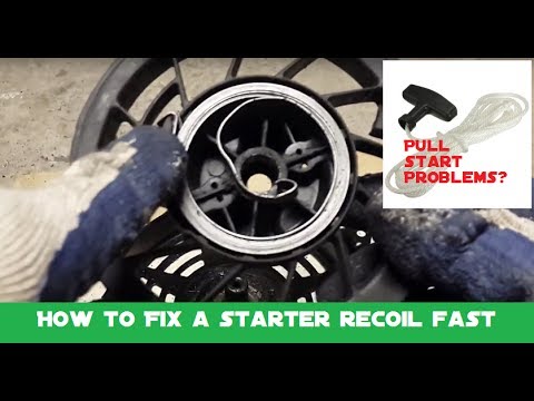How to fix a pull starter recoil spring and replace a stuck or limp pull cord  tips of the day #howtofix #technology #today #viral #fix #technique