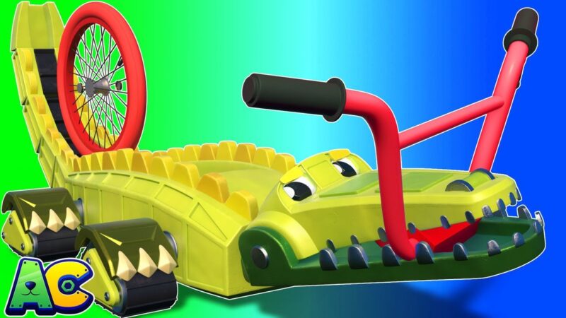 AnimaCars – Learn how to fix a BIKE with the CROCODILE  – Cartoons for kids with trucks & animals  tips of the day #howtofix #technology #today #viral #fix #technique