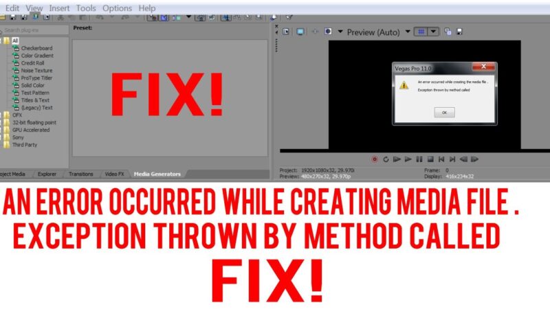 Sony Vegas Pro 11 & 12 – How to Fix – Exception Thrown By Method Called – Error – Tutorial  tips of the day #howtofix #technology #today #viral #fix #technique