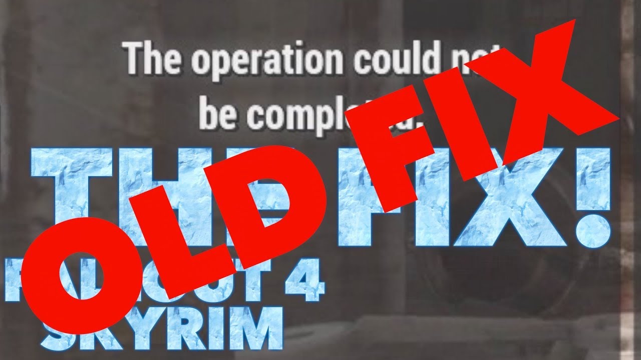 [OLD FIX] How to fix "the operation could not be completed" – Fallout 4/Skyrim Xbox One  tips of the day #howtofix #technology #today #viral #fix #technique