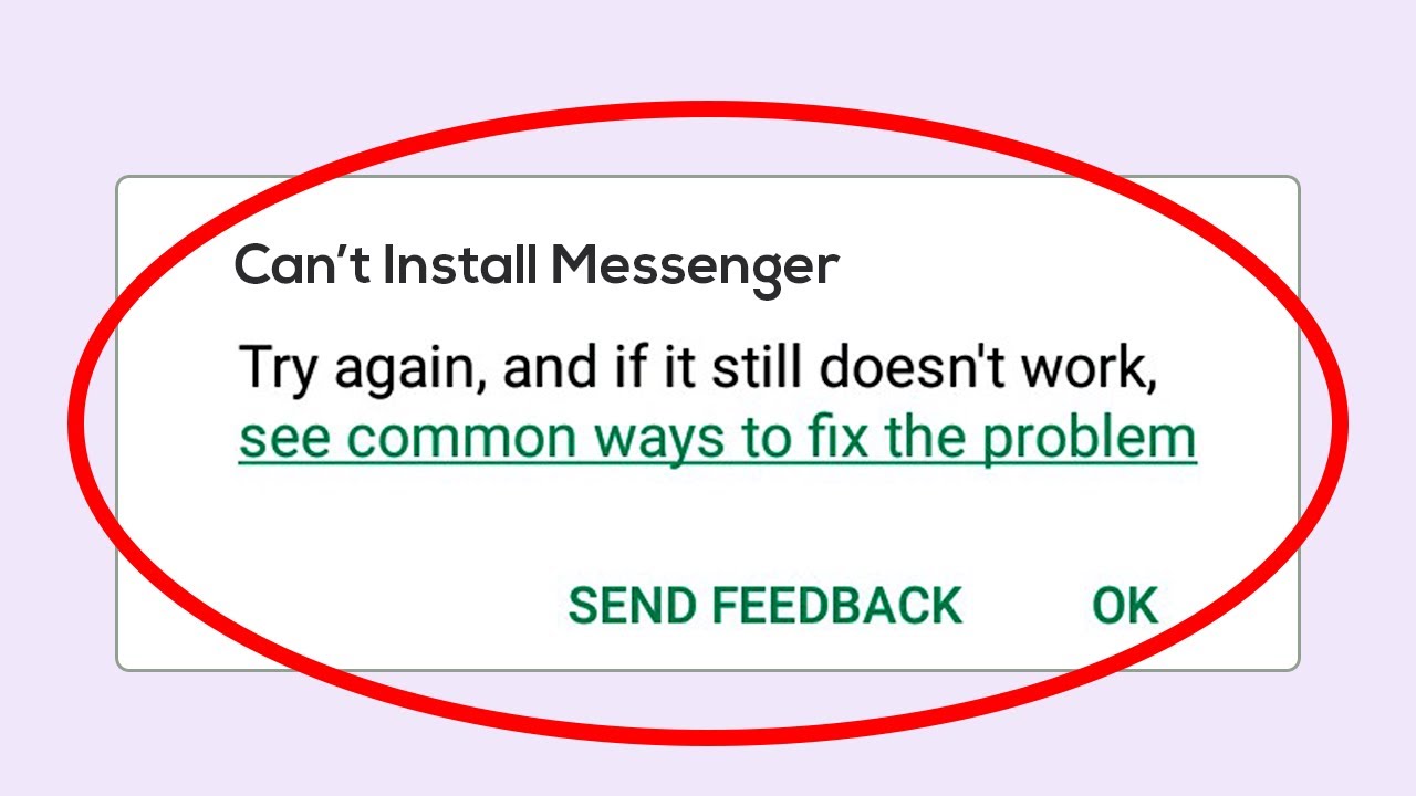 How To Fix Can't Install Messenger Error On Google Play Store Android & Ios Mobile Android tips from Tech mirrors