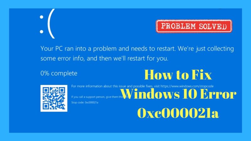 How to Fix Windows 10 Error 0xc000021a  tips of the day #howtofix #technology #today #viral #fix #technique