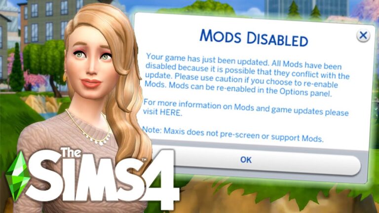 mods disabled with update sims 4