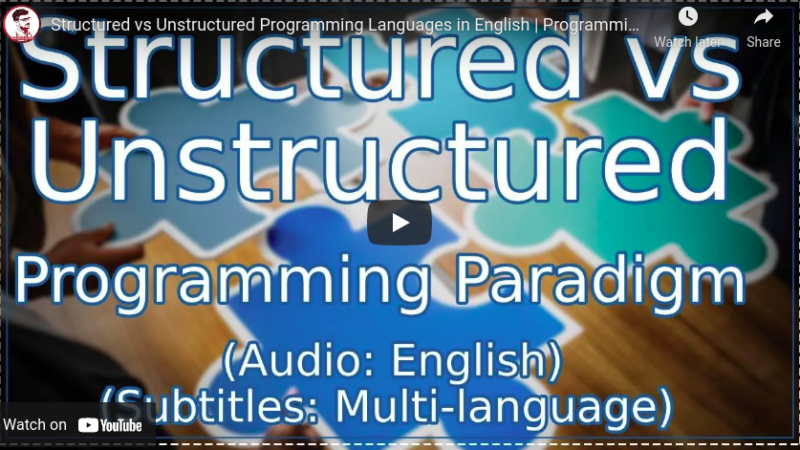 Structured vs Unstructured Programming Languages in English | Programming Paradigm from techmirrors
