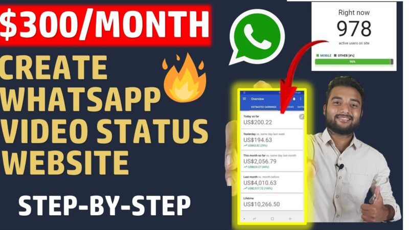 Earn $300 Monthly – Create WhatsApp Status Video Website in Blogger Tech Mirrors