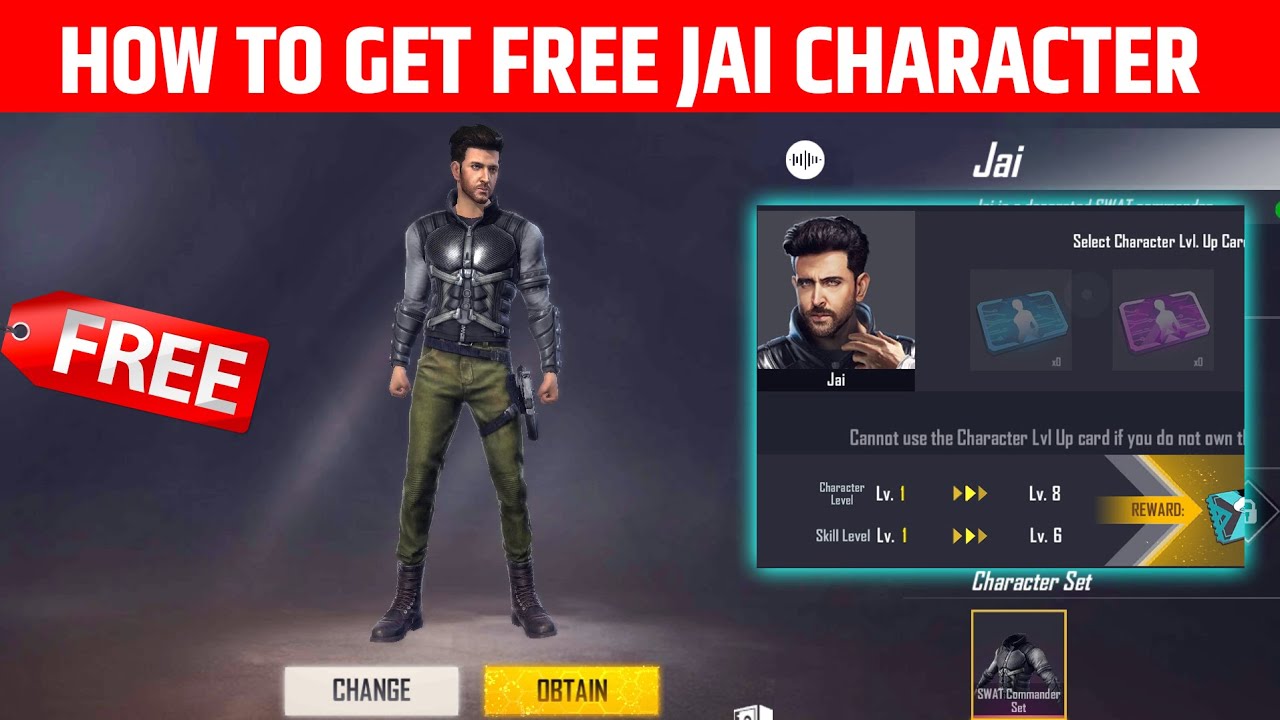 How to get Jai Character in free fire | Free Jai Character Avatar | Jai Character VS Dj Alok Tech Mirrors