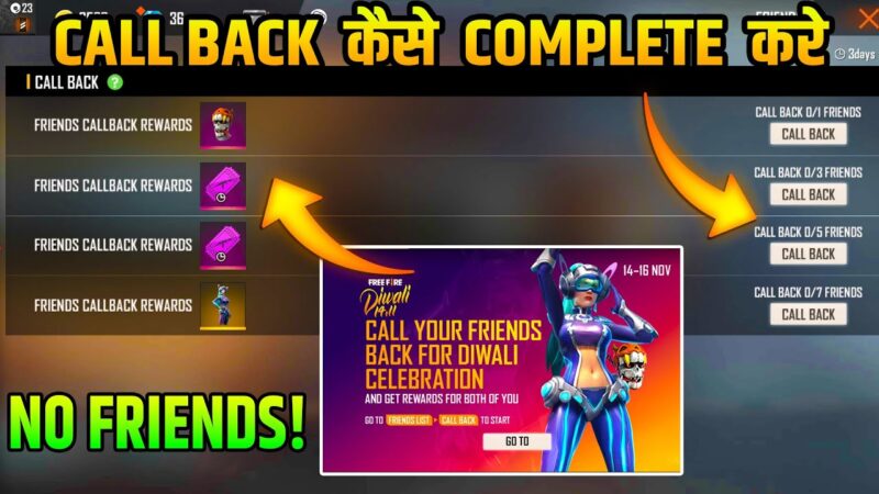 Call Back Event Invite WithOut Friends | How To Complete Call Back Event WithOut Friends In FreeFire Tech Mirrors